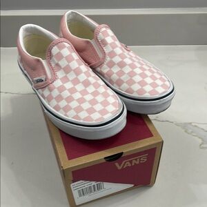 Vans Classic Pink and White Checkered Slip-Ons